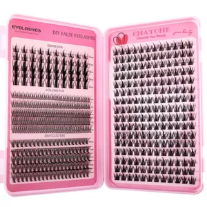 Kit de extensiones de pestañas individuales con racimos densos de 10-16mm mix