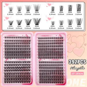 Kit d'extension de cils DIY 392 grappes de 10-16mm pour un volume naturel intense