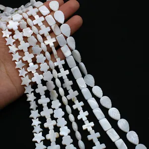 Natural freshwater mother of pearl shell beads in butterfly star and moon shapes for DIY jewelry