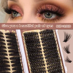 Wimpernverlängerung Set mit Mix-Längen 10-18mm für einen dichten 80D+100D Volumeneffekt