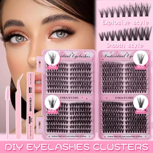 DIY Wimpernverlängerung Set mit 30D/40D Lashes, Bond & Seal Kleber und Pinzette