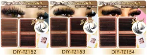 Λεπτομερής προβολή βλεφαρίδων D curl DIY με επιλογές όγκου από 10D έως 100D