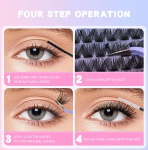 Guide en quatre étapes pour grappes de cils avec colle, scellant et pince à épiler