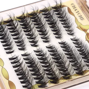 Dramatic D-curl cluster lash extensions set with 484 clusters for voluminous eye looks