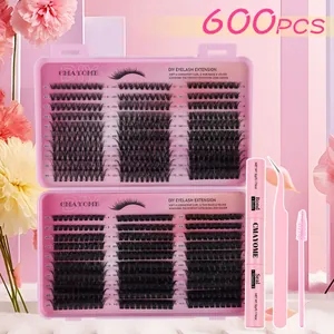 Einzelwimpern DIY Segmentiert Natürlich Dicht Wimpern Gemischte Dichte D Curl Wimpernverlängerung Set Mit Bond Und Seal Pinker Pinzette Bürste