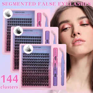 Kit d'Extension de Cils Individuels DIY Cils en Fibre Synthétique Naturels et Denses Avec Colle Bond Seal et Pince en Acier Inoxydable