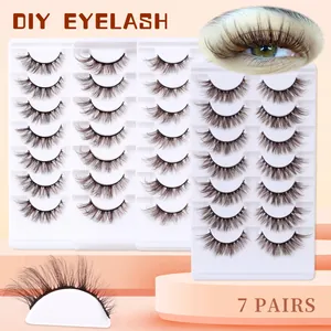 Professional Brown False Eyelashes Thick Curled 3D Faux Mink Eyelashes Cross Stage Dramatic Makeup DIY Eyelash Extensions