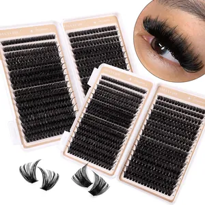 DIY Cluster Wimpern Set 8-18mm natürlich schwarze synthetische Einzelwimpern