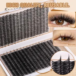 544 Cluster DIY Einzelwimpern Set 8-18mm natürliche D-Curl Wimpernverlängerung