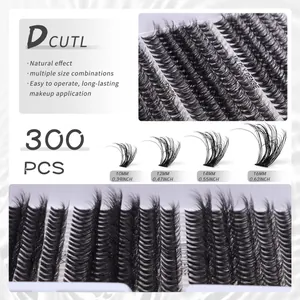 Schema dettagliato di ciglia singole D-curl con lunghezze da 10 mm a 16 mm