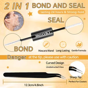 Set colla per ciglia Bond & Seal a doppia estremità con pinzetta di precisione 12,3 cm