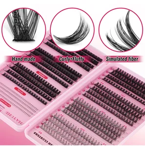 Detail of DIY cluster lash kit featuring various densities and lengths from 10mm to 18mm