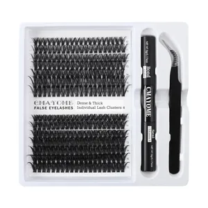 Kit extension ciglia fai-da-te con 530 cluster, colla Bond & Seal e pinzette incluse