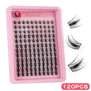 DIY σετ επέκτασης βλεφαρίδων με 120 μεμονωμένα τουφάκια για φυσικό όγκο C-curl