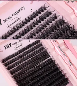 DIY wimperverlengingsset met 10mm segmenten en bonding lijm in een roze doosje