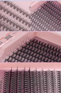 Detail van 80P DIY wimperverlengingsset met clusterwimpers, lijm en zachte vezels