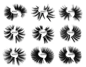 Macro view of multi-layered 6D synthetic fiber eyelashes showing 3D curled texture