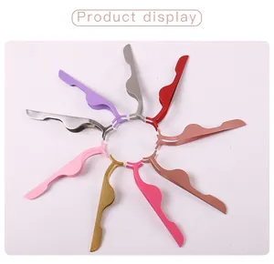 Display radiale di applicatori per ciglia in acciaio inox in nove colori opachi