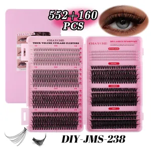 DIY cluster lashes extension set 552+160 pieces 5-18mm length 10D-40D volume eyelashes
