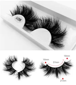 Detailansicht der 8D falschen Wimpern MG11 mit Maßen 16mm bis 21mm auf weißer Schale