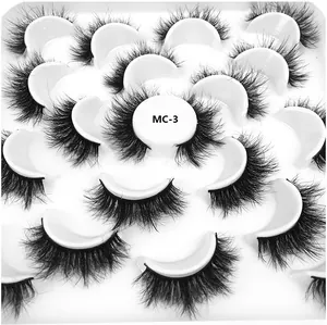 Detail von MC-3 8D Kunstmink-Wimpern mit dichter, mehrschichtiger Kreuz-Textur