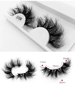 Detaillierte Größentabelle für 8D falsche Wimpern mit 17mm bis 20mm Länge und 35mm Breite