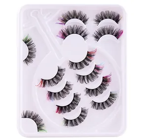 Detail showing high-density Russian curl lashes with vibrant color stitching on tray