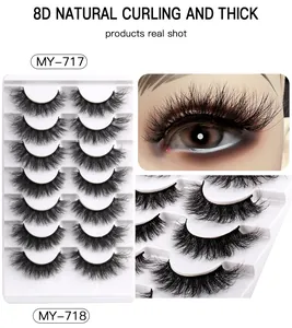 Close-up of 8D faux mink eyelashes showing curly texture and dense black finish