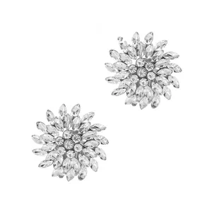 Sparkling crystal sunflower shoe clips with rhinestones and gems for bridal wedding shoes