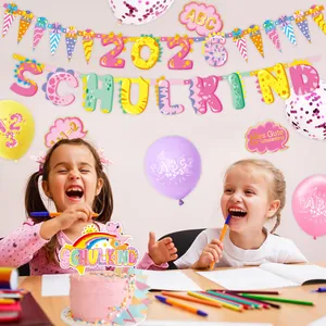 Set decorazioni Schulanfang con striscione Schulkind e palloncini dinosauro per bimbe