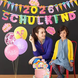 Kit decorazioni festa scuola con striscione SCHULKIND e palloncini colorati 2026