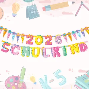 Set decorativo per festa scolastica 2026 con striscione e scritta Schulkind