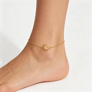 Sunlight Pendant Bracelet Stainless Steel Hollow Sunburst Adjustable Chain Minimalist Fashion Jewelry For Women