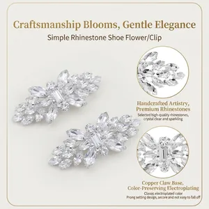 Elegant bridal rhinestone shoe clips featuring sparkling crystals and a secure claw setting