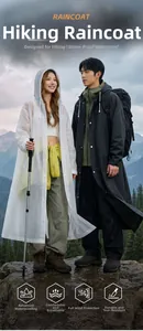 Detailed view of waterproof EVA raincoat showing durable texture and functional hood design