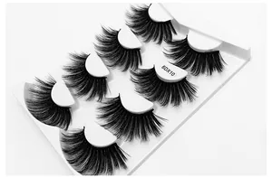 Detailed close-up of 6D synthetic fiber eyelashes showing 25mm thick and wispy volume