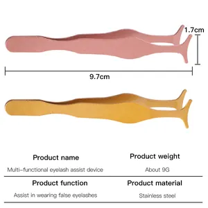 Applicatore ciglia finte in acciaio inossidabile rosa e oro dal design ergonomico