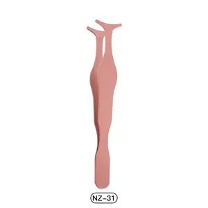 Applicatore per ciglia finte in acciaio inossidabile oro rosa con punta curva da trucco
