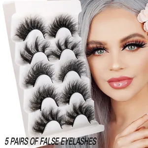 Faux Mink False Eyelashes Dramatic Thick Multilayer Cross Makeup Eyelash Extensions Beauty Tools Women Eye Makeup