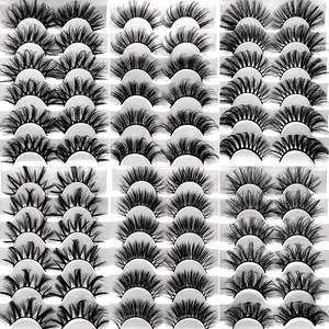 Dramatic 8D faux mink false eyelashes set with 6 pairs of thick curled styles