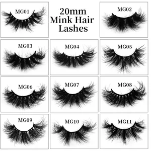 8D Faux Nerz Falsche Wimpern Handgefertigt 20mm Voluminöse Dicke Geschwungene Full Strip Wimpern Für Damen Make-up Beauty Tools
