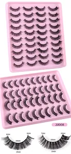 Detailed lash map showing 7mm to 15mm lengths on 20 pairs of Russian volume eyelashes