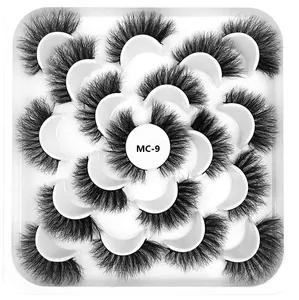 Detail von 10 Paar 8D Faux Nerzwimpern MC-9 mit dichtem Volumen und flauschigem Schwung