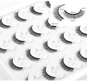 Detail showing false eyelashes dimensions with 10mm length and 29mm width for 10-pair set