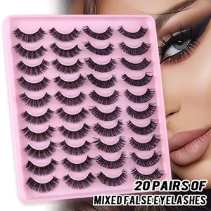 Russian DD Curl False Eyelashes Thick Natural Synthetic Fiber Eye Lashes Reusable 8D Faux Mink Makeup Beauty Tools Women