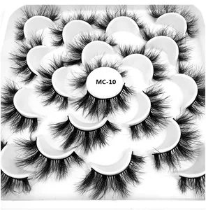 Makro-Detail von 8D Nerzimitat-Wimpern MC-10 zeigt Volumen und geschwungene Textur