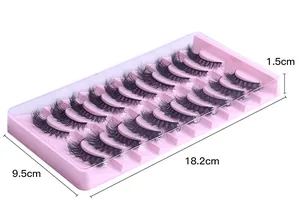 Detailansicht von 10 Paar dichten falschen Wimpern mit Maßen 18,2cm x 9,5cm