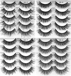 Détail des faux cils volume 8D modèles G5-5 à G5-8 avec fibres croisées denses