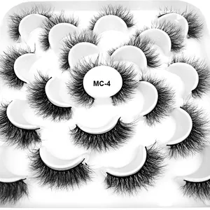 Set mit 14 Paaren 8D Nerzimitat-Wimpern, dicht und geschwungen für einen natürlichen 3D-Look