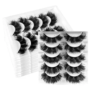 Faux cils 8D denses et duveteux en imitation de vison avec design croisé volumineux